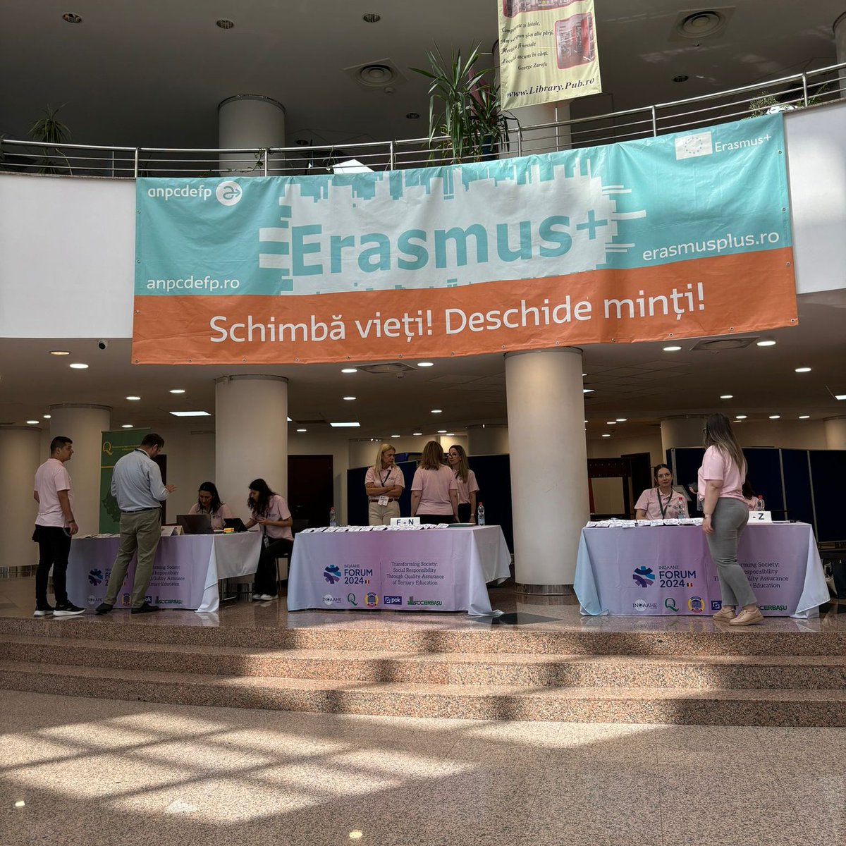 inqaahe's tweet photo. 🇷🇴🔊 The INQAAHE 2024 Forum is underway!  Registration &amp; badge pickup is at the Central Library (Door A).

Sharpen your skills! Today's agenda features Pre-Forum Workshops.  For the full program, check the official website! https://t.co/WvNCjwMoS4 https://t.co/CfaANlYQQo