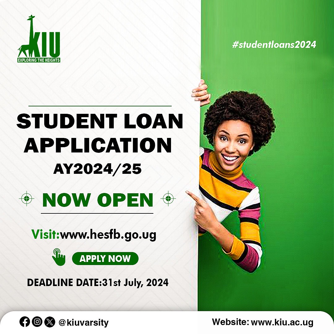 kiuvarsity's tweet photo. SPECIAL ANNOUNCEMENT

The application for the @HESFBUG  AY2024/25 Student Loan is now open.

To be eligible for the First Year Students’ Loan, one should:

- Be a Ugandan Citizen. https://t.co/n2h7wNDT75