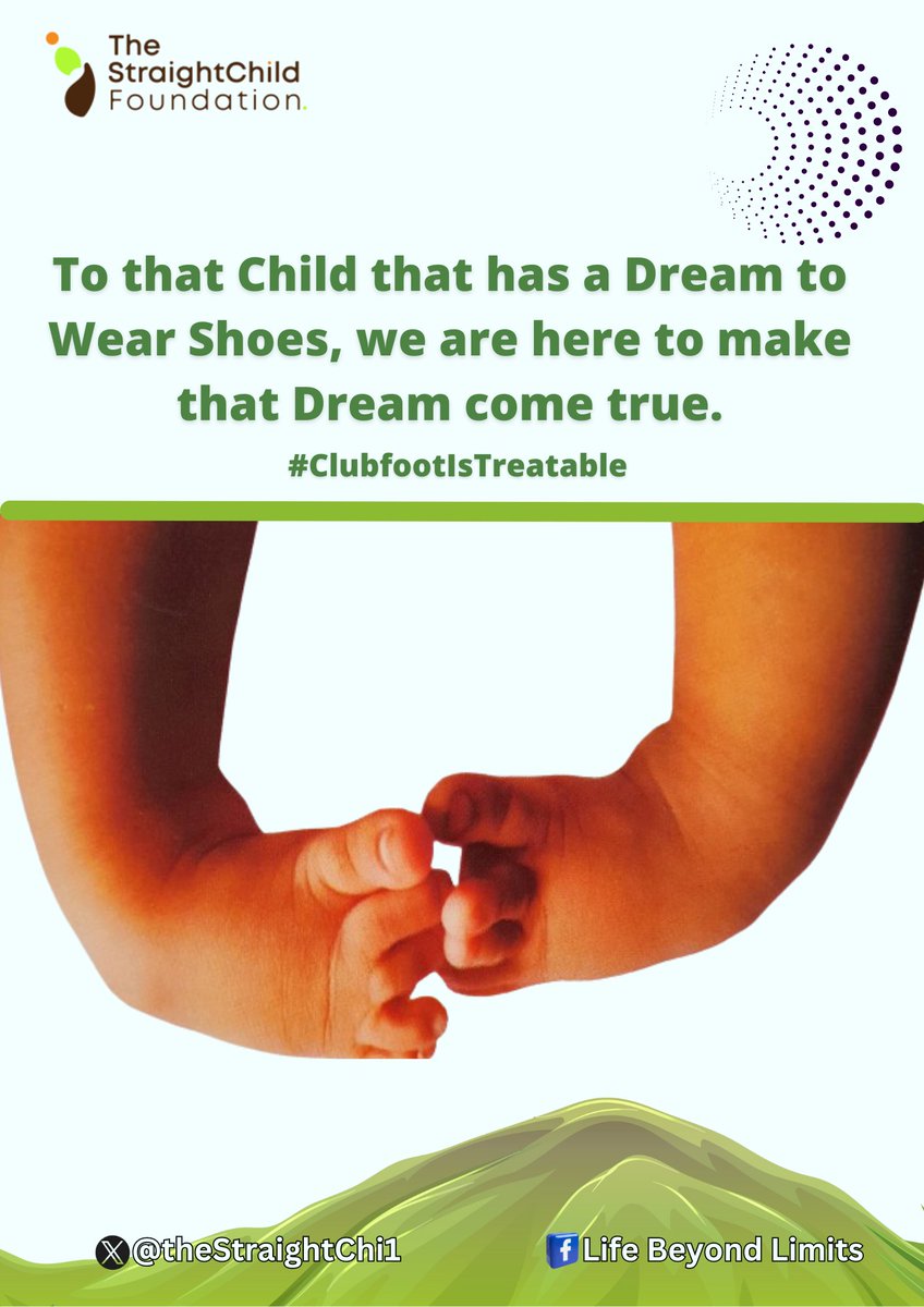 theStraightChi1's tweet photo. ... deformity. 
The Straight Child Foundation is poised to usher in the Life Beyond Limits.
Thanks to our sponsors and partners across board.
#fypシ゚viralシ#fypシ
#worldclubfootday
#LifeBeyondLimits https://t.co/DBjVr8zSL7