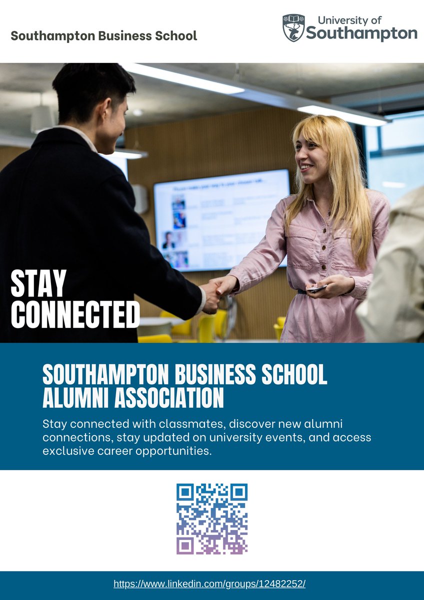 For those who are graduating, we invite you to join the Southampton Business School #Alumni LinkedIn group to continue your journey with us. We look forward to supporting you in your future endeavours and celebrating your successes along the way: lnkd.in/eKV6s5k5 #network