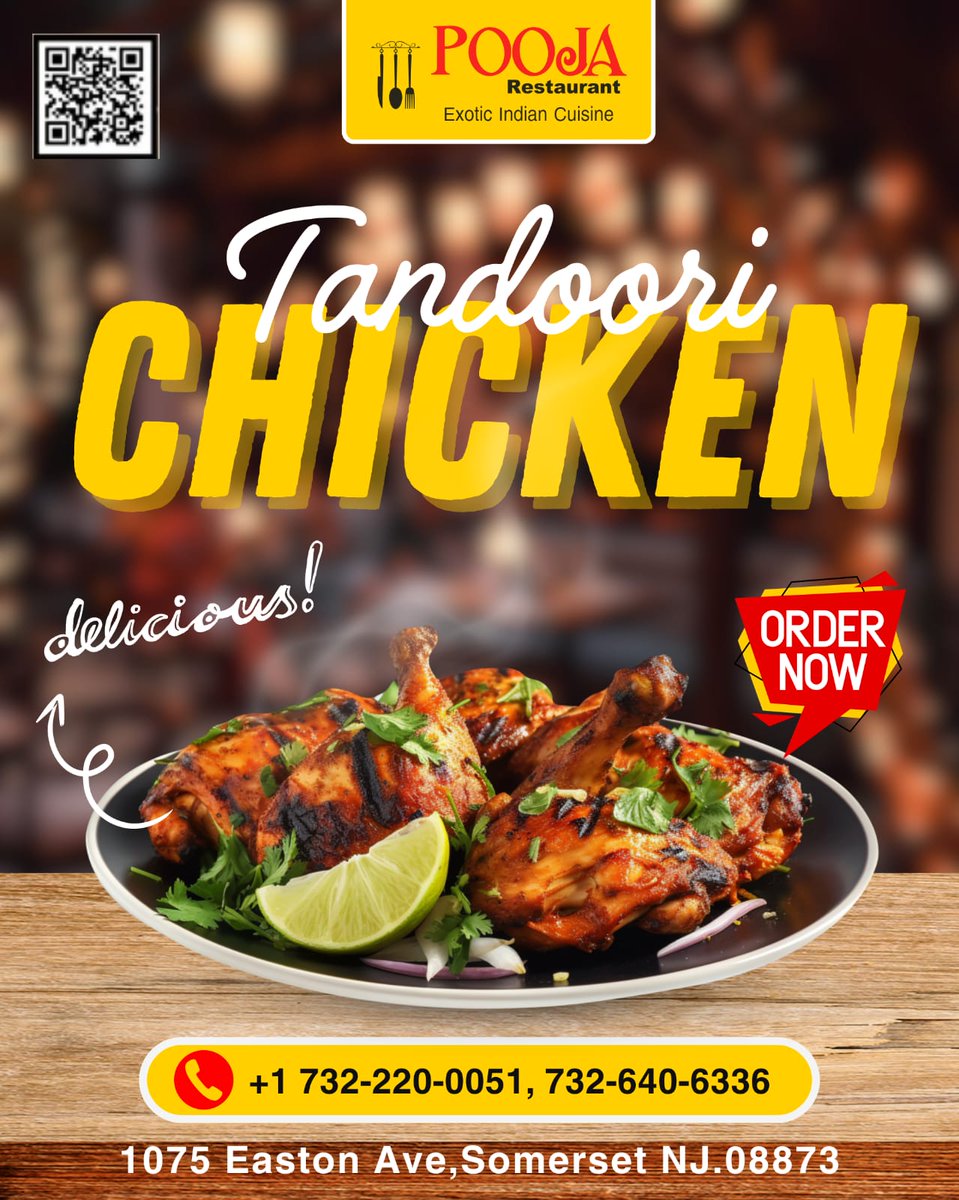 PoojaExoticnj's tweet photo. Discover tasty Tandoori Chicken at Pooja Exotic Indian Cuisine. Our specialty brings delightful Indian flavors.
.
#ChickenTandoori #PoojaCuisineNJ #IndianFlavorsSomerset #SpiceUpSomerset #AuthenticIndianFood #PoojaExoticIndianCuisine #NewJersey #US #punjabirestaurantinnj #food https://t.co/rGjK2Pg6D1