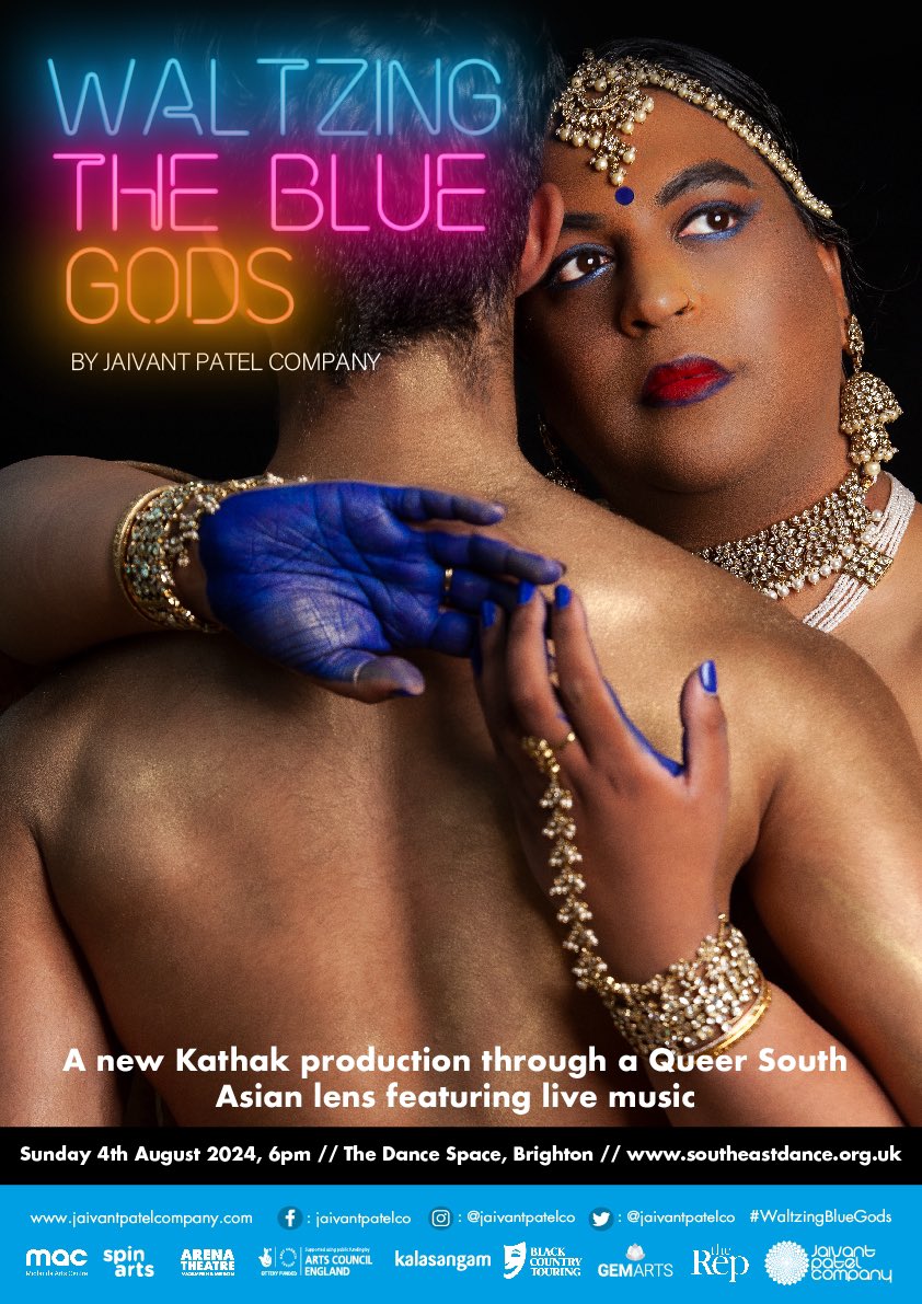 Jaivant Patel Company (@jaivantpatelco) on Twitter photo WALTZING THE BLUE GODS TOURING TO BRIGHTON PRIDE 24
JPCo brings award winning #WaltzingBlueGods to <a href="/southeastdance/">South East Dance</a>
04/08/2024 at 6pm
Waltzing The Blue Gods is a new Kathal production through a Queer South Asian lens featuring live music.
Ticket link: shorturl.at/amz2A WALTZING THE BLUE GODS TOURING TO BRIGHTON PRIDE 24
JPCo brings award winning #WaltzingBlueGods to <a href="/southeastdance/">South East Dance</a>
04/08/2024 at 6pm
Waltzing The Blue Gods is a new Kathal production through a Queer South Asian lens featuring live music.
Ticket link: shorturl.at/amz2A