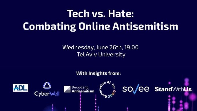 Tel Aviv University (@telavivuni) on Twitter photo Save the date!
In light of surging hate, bigotry, and antisemitism online, leading tech companies will share how they're leveraging the latest technology to identify and stop evolving trends in online hate โ and how you can help. <a href="/CyberWeekTLV/">Blavatnik ICRC</a>
Register: icrc.tau.ac.il/Tech-vs-Hate Save the date!
In light of surging hate, bigotry, and antisemitism online, leading tech companies will share how they're leveraging the latest technology to identify and stop evolving trends in online hate โ and how you can help. <a href="/CyberWeekTLV/">Blavatnik ICRC</a>
Register: icrc.tau.ac.il/Tech-vs-Hate