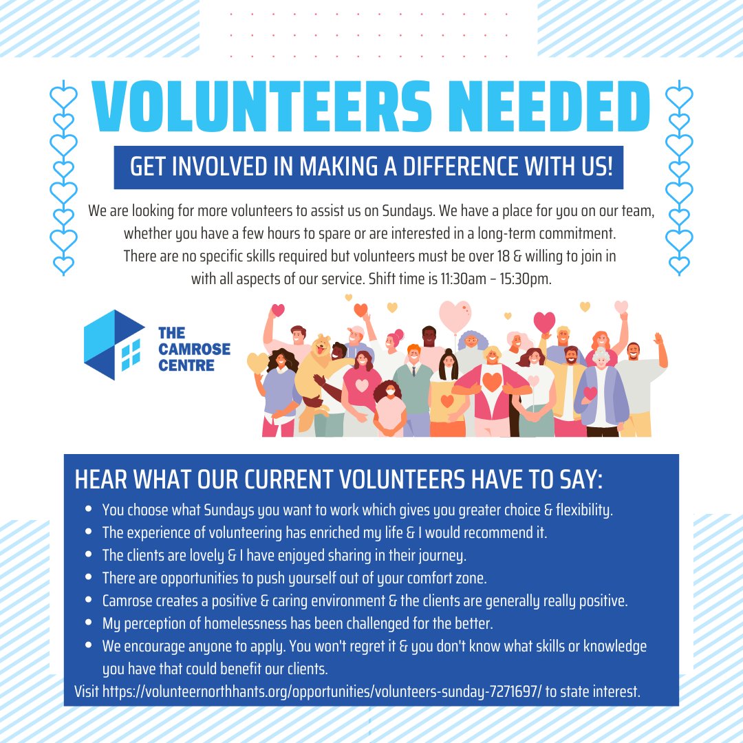 See volunteernorthhants.org/opportunities/… for more information