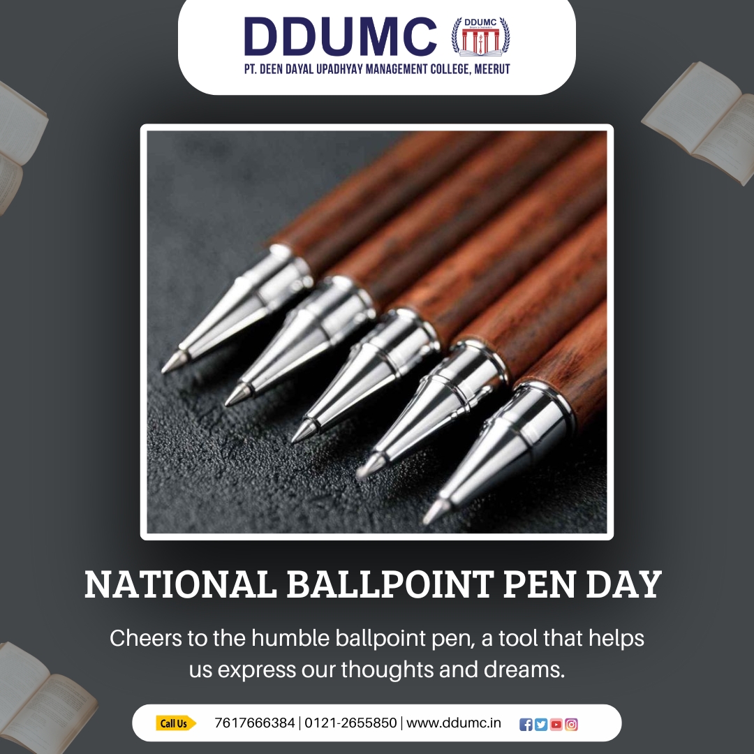 IIMT_MallRoad's tweet photo. National ballpoint pen day 📷 is annually celebrated on June 10. It is a day to appreciate the invention and usefulness of the ballpoint pen.
#NationalBallpointPenDay #BallpointPenDay #ballpointpen #writing #PenPower #pen #pentopage #funwithpens #ddumc https://t.co/BYXfkSERWL