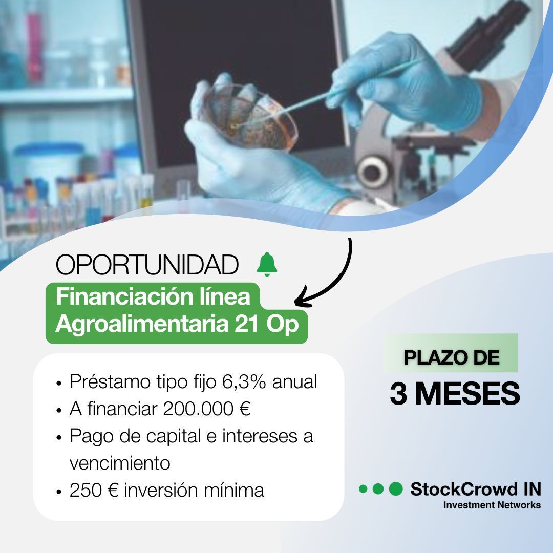 ⚡ Muy pronto abriremos nueva oportunidad de empresas: Financiación línea Agroalimentaria 21 OP⚡ 

ℹ️ Para más información pincha aquí: buff.ly/3RjQ6K0 
🗓️ Martes 11 de junio
⏰ 11:30 hrs

#Crowdlending #financiaciónparticipativa #empresa #inversión