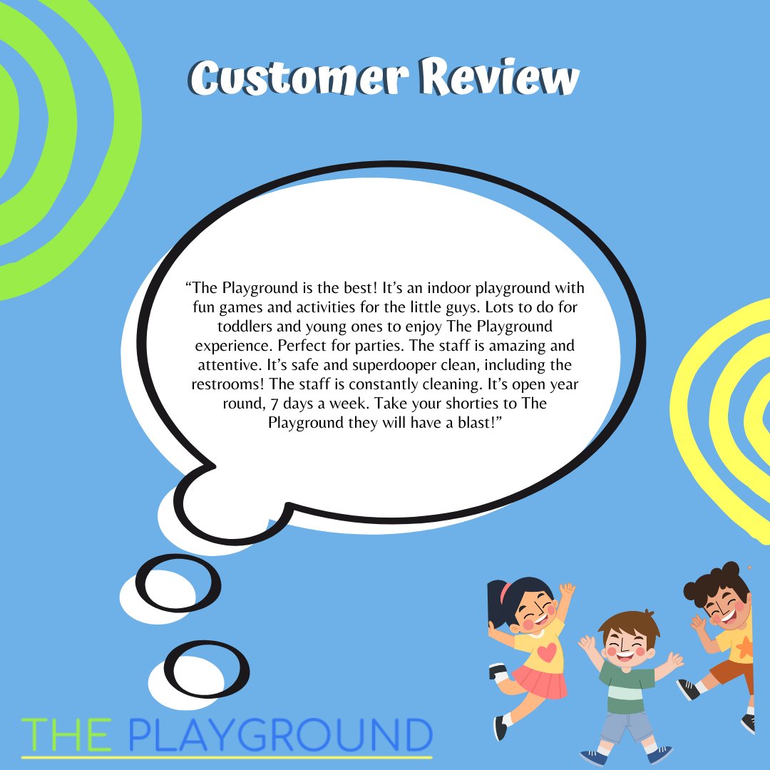 theplaygroundca's tweet photo. https://t.co/ZTy0p2LjsG
#LaMesa #FamilyFun #ThePlayGround #Testimonial https://t.co/AX7xOb8iYf
