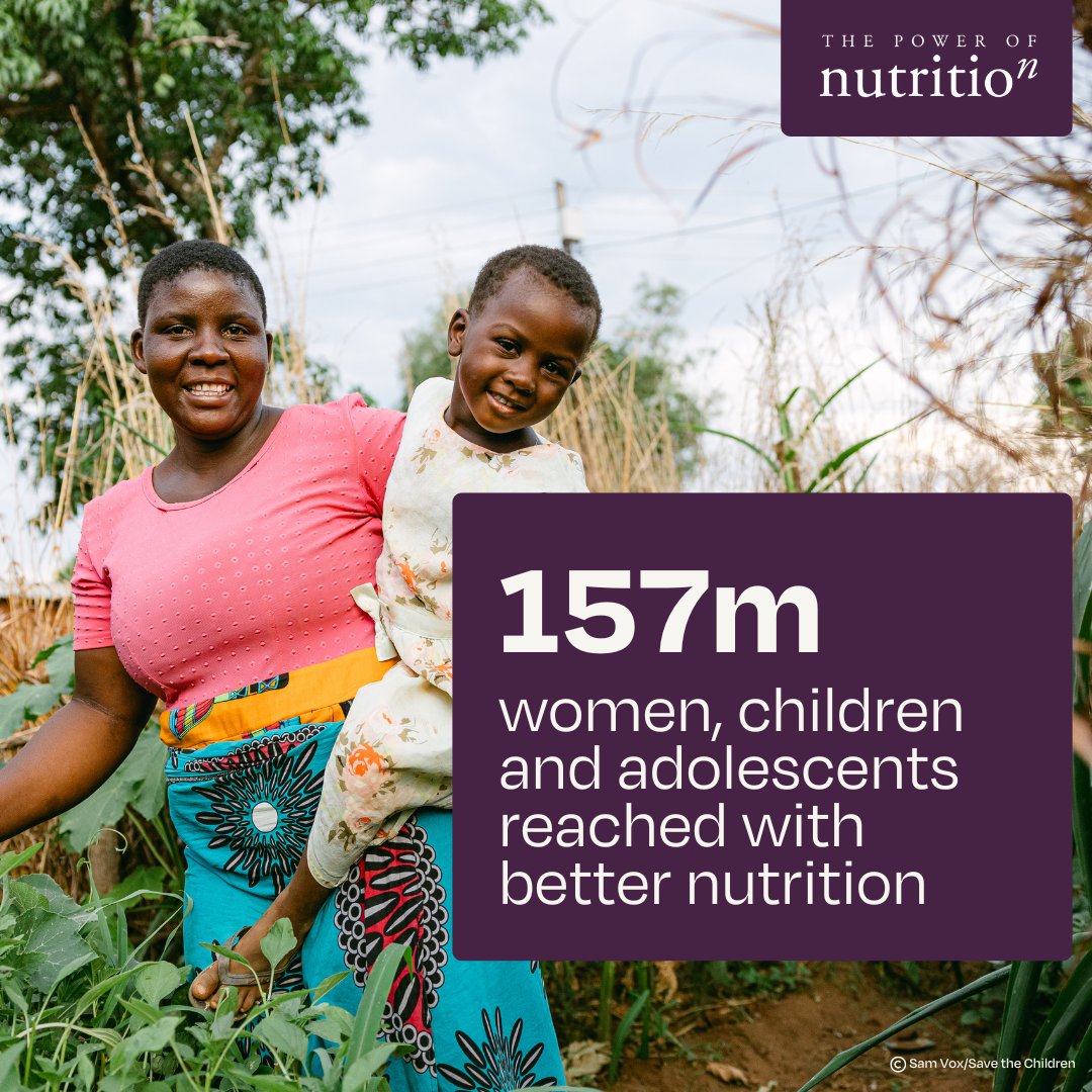 Our latest impact report is out! Working in partnerships, we've reached > 157 million people with better nutrition, putting an end to 873,919 cases of stunting, averting 723,707 cases of anaemia and preventing 24,449 deaths in children under five.

Read more here: