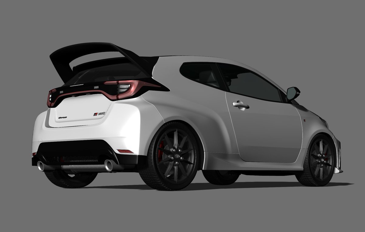 GRヤリスのリアウィングとボンネットの形状確定❗