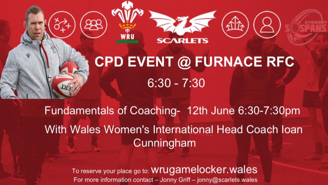 Scarlets Community Foundation (@cymunedscarlets) on Twitter photo Free CPD for coaches this Wednesday at <a href="/FurnaceUnited/">Furnace United RFC</a> - available to all coaches. (Please share with coaches) 
Sign up on following link wrugamelocker.wales/en/courses/cou…
#bettercoachesbetterplayers 
<a href="/yrhendy2/">Clwb Rygbi Yr Hendy</a> <a href="/TrimsaranRugby/">Trimsaran Rugby</a> <a href="/StradeySospans/">Stradey Sospans Rugby Hub</a> Free CPD for coaches this Wednesday at <a href="/FurnaceUnited/">Furnace United RFC</a> - available to all coaches. (Please share with coaches) 
Sign up on following link wrugamelocker.wales/en/courses/cou…
#bettercoachesbetterplayers 
<a href="/yrhendy2/">Clwb Rygbi Yr Hendy</a> <a href="/TrimsaranRugby/">Trimsaran Rugby</a> <a href="/StradeySospans/">Stradey Sospans Rugby Hub</a>
