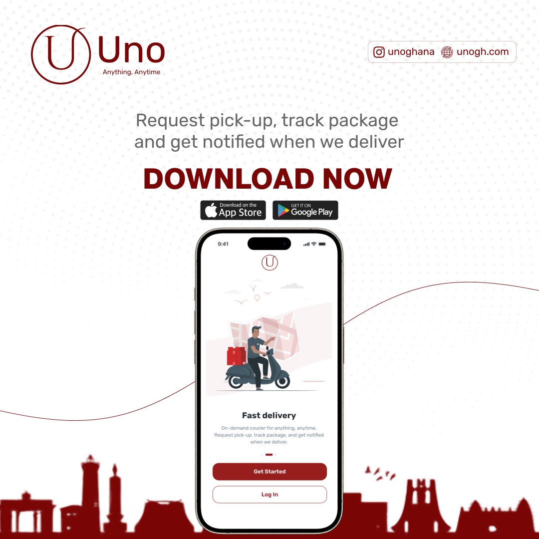unoghana's tweet photo. Don't wait, let's accelerate! On-demand courier for anything, anytime.

 -Pick-ups within minutes
 -Real-time tracking
 -Multiple address delivery
 -Multiple vehicle options for various package sizes
 -Hassle-free, professional courier service

Download now!! https://t.co/QEL8FIpJw0