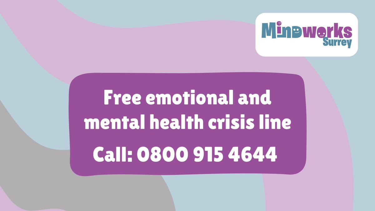 Our free crisis line for children and young people is available 24 hours a day. It is open to young people aged six and older who are experiencing an emotional or mental health crisis, as well as their parents or carers.  Please call 0800 915 4644.  #MentalHealth #Surrey
