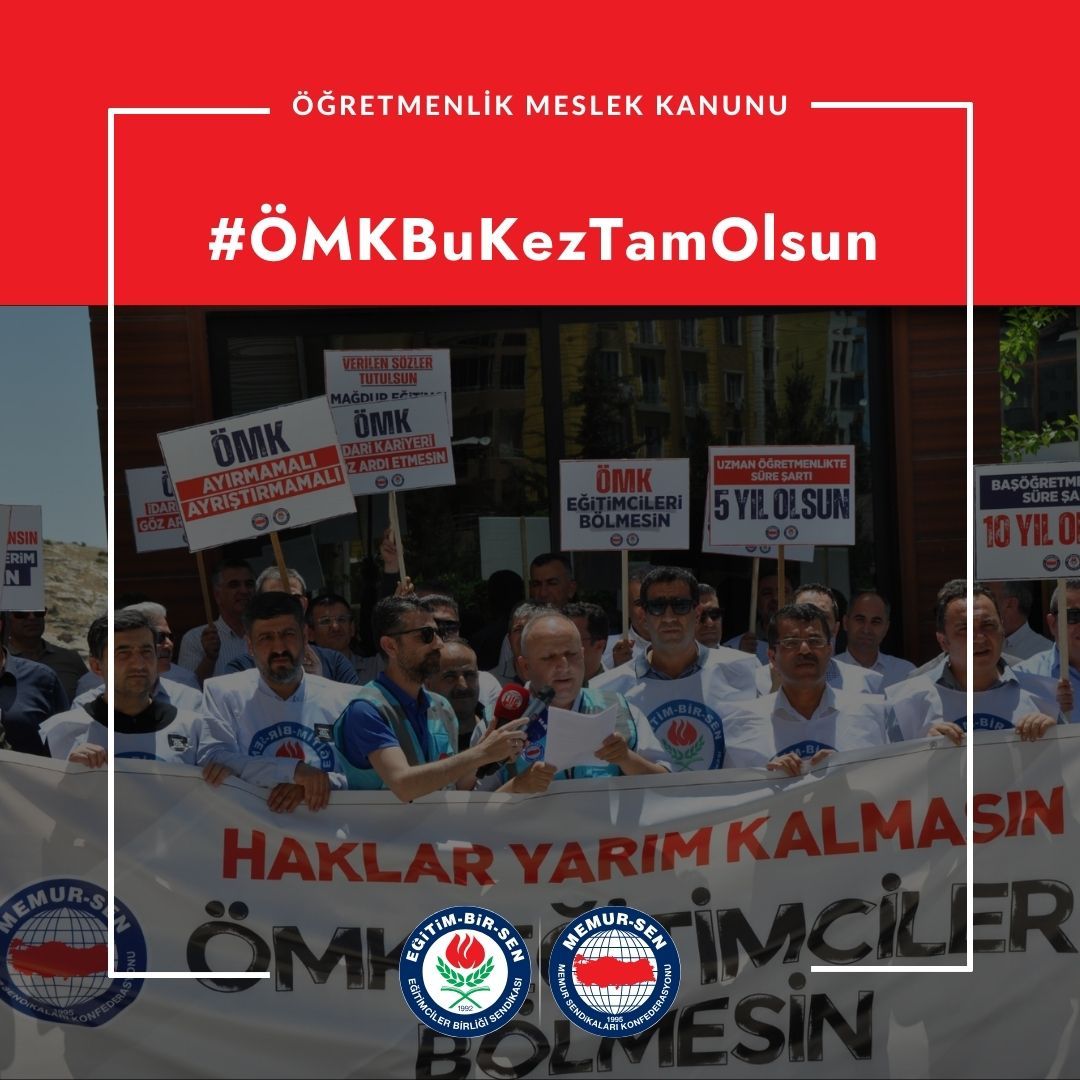 #ÖMKBuKezTamOlsun
ÖMK ile MEB teşkilatında devam eden ücret adaletsizliği duzeltilmez ise ileri ki yıllara dönük telafisi imkansız sıkıntılar doğacaktır.
Bu sıkıntılar ise kesinlikle para ile ölçülemez, telafi edilemez.
Nitelikli iyi yetişmiş insan gücümüzü yok etmeyelim.