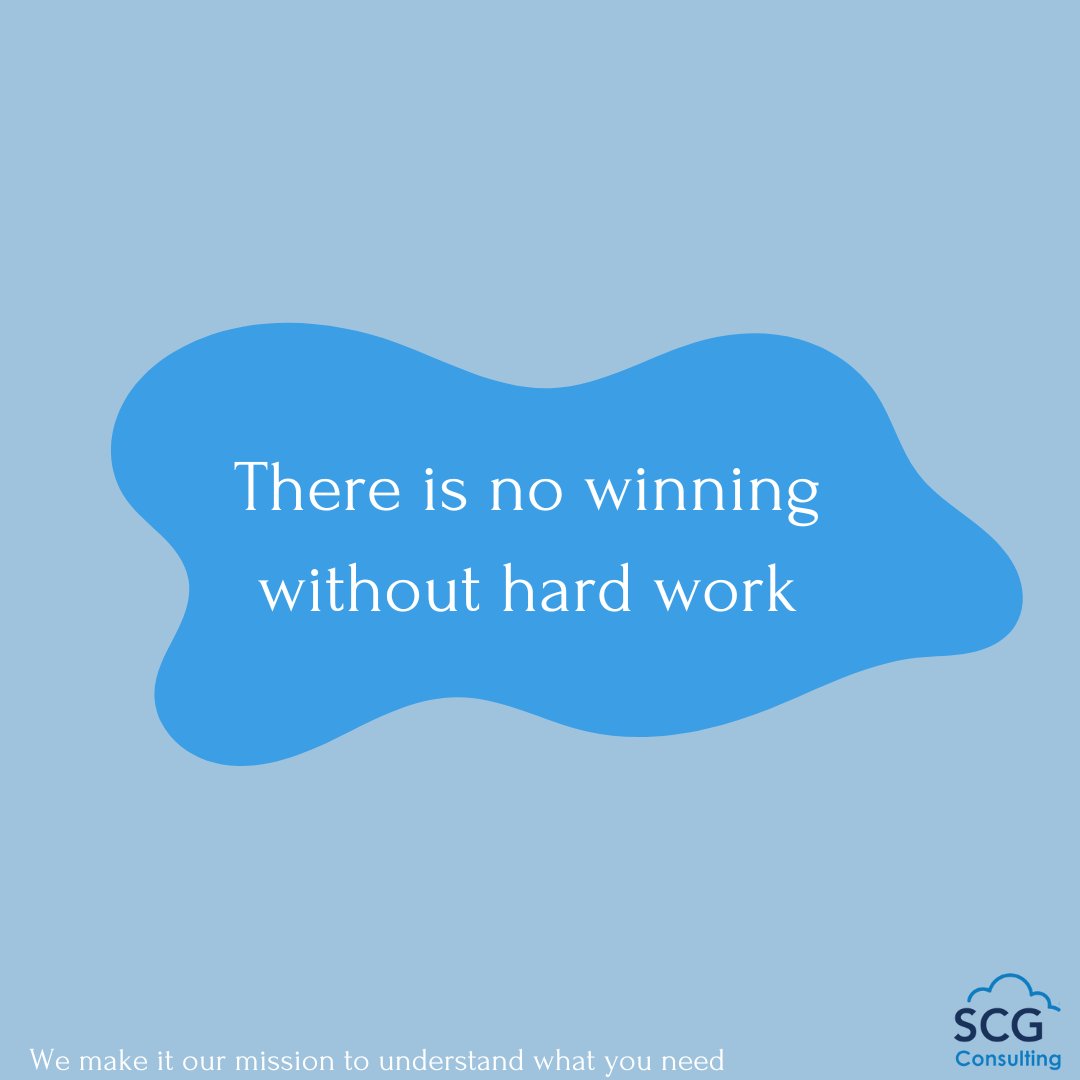 Winners work hard to achieve their goals. It takes drive and determination otherwise everyone would be winners! 

Happy Monday winners 🏆 

hashtag#workhard hashtag#mondaymotivation hashtag#scgconsulting