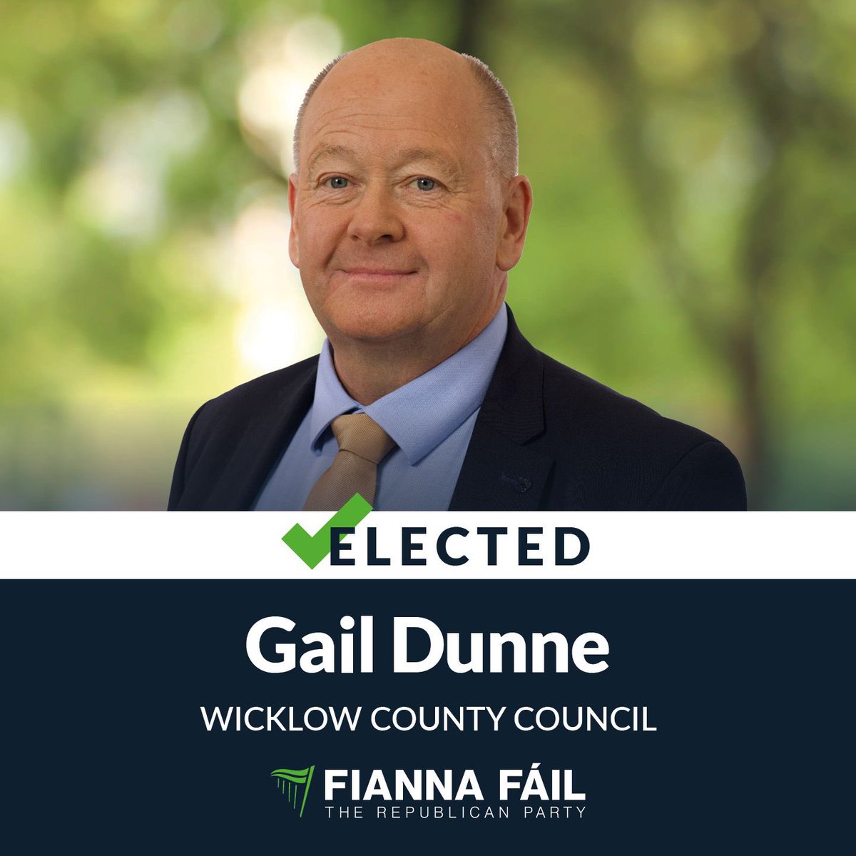 Congratulations to Gail Dunne, elected to Wicklow County Council. #LE24