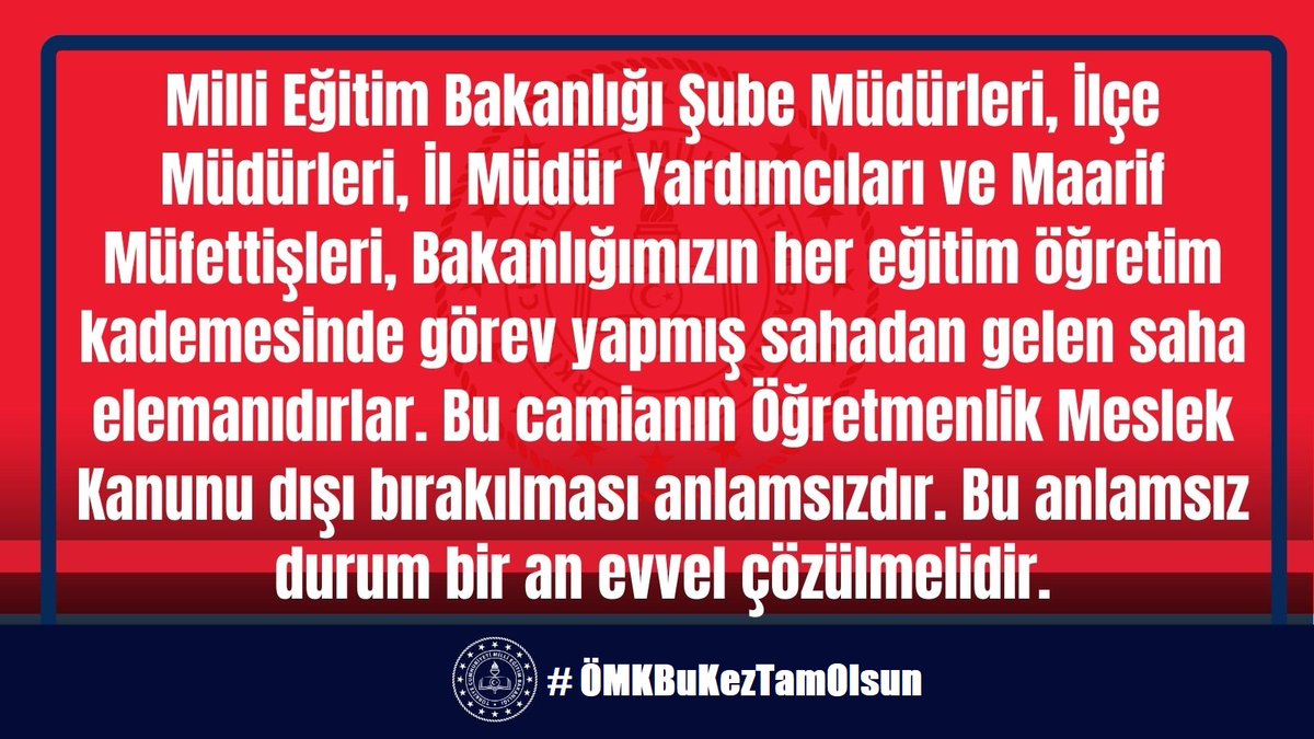 Şb Müdürleri İle
#ÖMKBuKezTamOlsun

<a href="/RTErdogan/">Recep Tayyip Erdoğan</a>
<a href="/Yusuf__Tekin/">Yusuf Tekin</a>
<a href="/memetsimsek/">Mehmet Simsek</a>
<a href="/prof_mahmutozer/">Mahmut Özer</a>
<a href="/PrfDrFilizKilic/">Prof. Dr. Filiz KILIÇ</a>
<a href="/NazimMavis/">Dr. Nazım Maviş</a>
<a href="/ozmehmetemin/">Mehmet Emin Öz</a>
<a href="/ZehraNurAydemr/">Zehranur Aydemir</a>
<a href="/kemalkarahanmv/">Kemal Karahan</a>
<a href="/mhulkicevizoglu/">Hulki Cevizoğlu</a>
<a href="/ProfDrAGurcan/">Ayşen Gürcan</a>
<a href="/YucelArzen/">Yücel Arzen HACIOĞULLARI</a>
<a href="/aysebohurler/">Ayşe Böhürler</a>
<a href="/makif_yilmaz/">Mehmet Akif YILMAZ</a>
<a href="/Latifselvi42/">Latif Selvi</a>
<a href="/rukiye_toy/">Rukiye Genç Toy</a>
<a href="/yilmazbuyukaydn/">Yılmaz Büyükaydın</a>