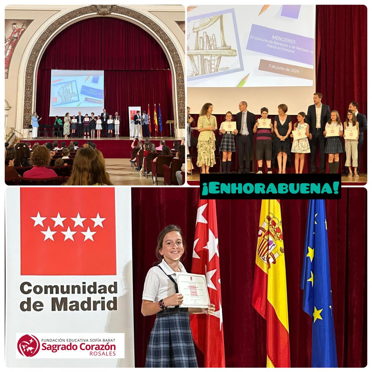 cscrosales's tweet photo. Enhorabuena a Isabel alumna de 5° #Primara que ha recibido una mención especial por su recitado de #poemas en el Concurso de la Comunidad de Madrid .
Estamos muy orgullosos de ella.
#somosFESofiaBarat #somosSagradoCorazón #PalabrasQueCuran https://t.co/2OX0eFpz9N