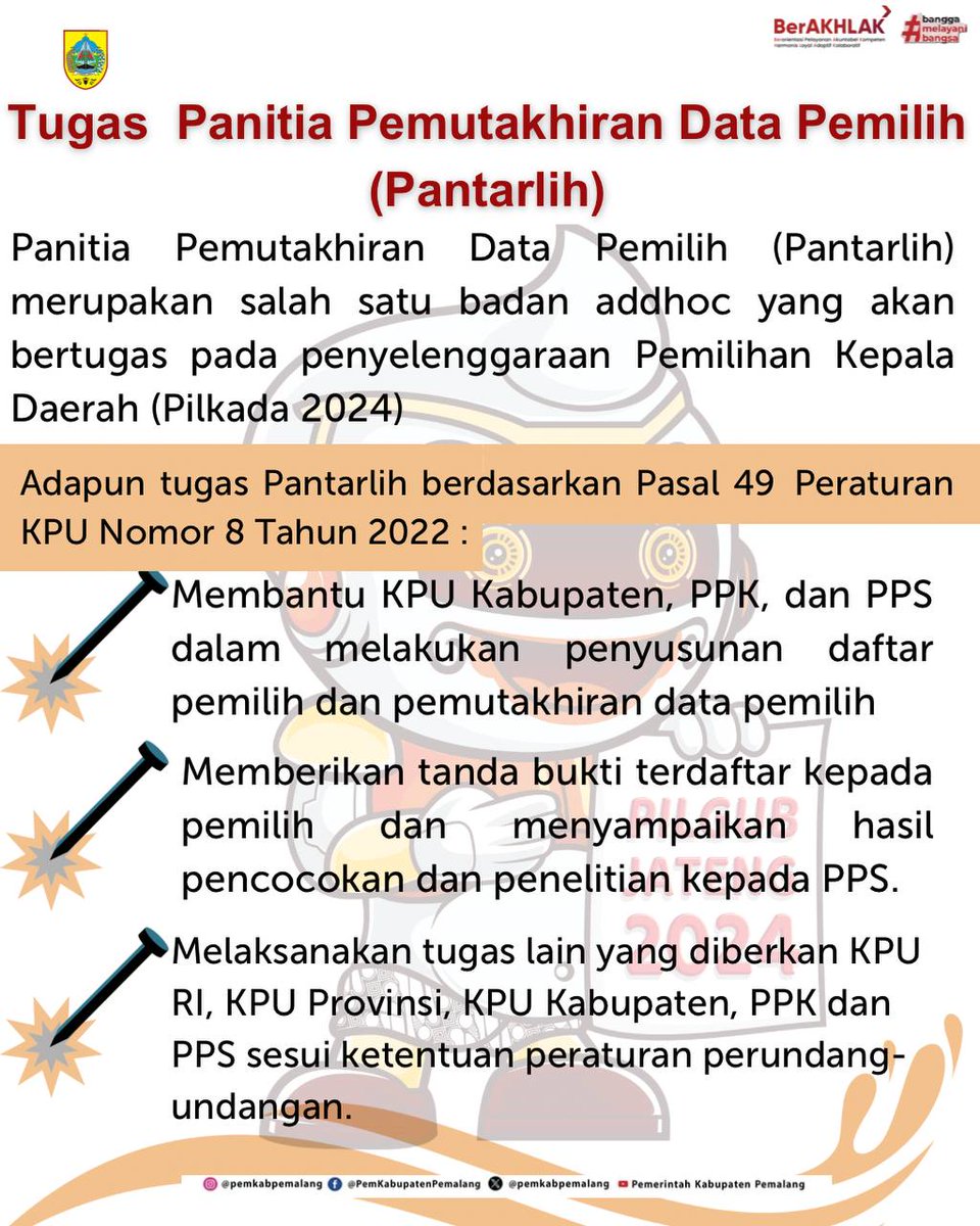 KominfoPemalang's tweet photo. Info jadwal pembentukan Petugas Pemutakhiran Data Pemilih (PPDP) Pilkada Serentak 2024

#KPUPemalang #Pilkada2024 https://t.co/0rRmujtknv