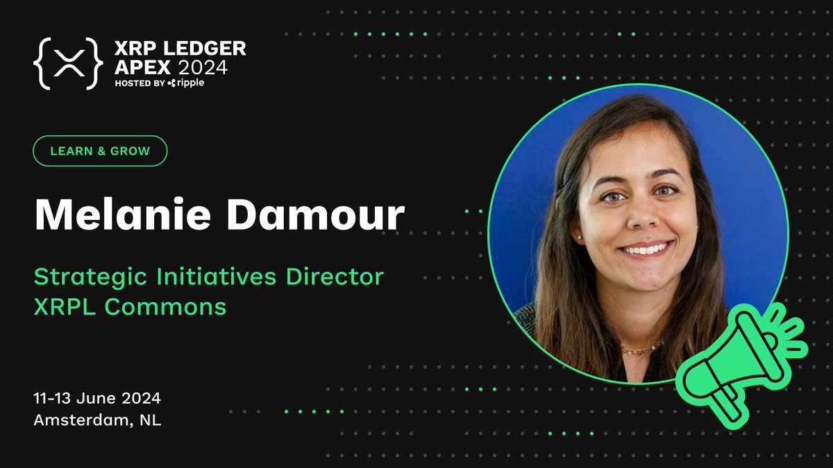 xrpl_commons's tweet photo. Are you also attending @rippleswell, Amsterdam🧀?
Curious about 🌿sustainability🌏 and the XRP Ledger? Come hear Mélanie Damour's talk on Wednesday, June 12th at 14:15-14:30 on the XRPL Stage . Can't wait to connect with devs and fellow xrpl enthusiasts! #xrplcommunity #blockchain https://t.co/HCN6Nj6KXQ