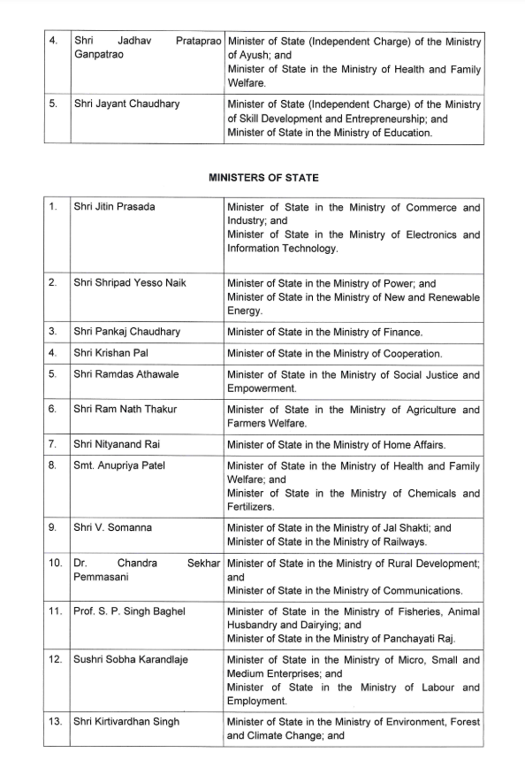 AIRNews_Chennai's tweet image. மத்திய அமைச்சர்கள் மற்றும் இணையமைச்சர்களின் இலாக்காக்கள் அறிவிக்கப்பட்டுள்ளன. 

#CouncilofMinisters | #UnionMinisters | #CabinetMinisters

@airnewsalerts | @PIB_India | @pibchennai | @DDTamilNews