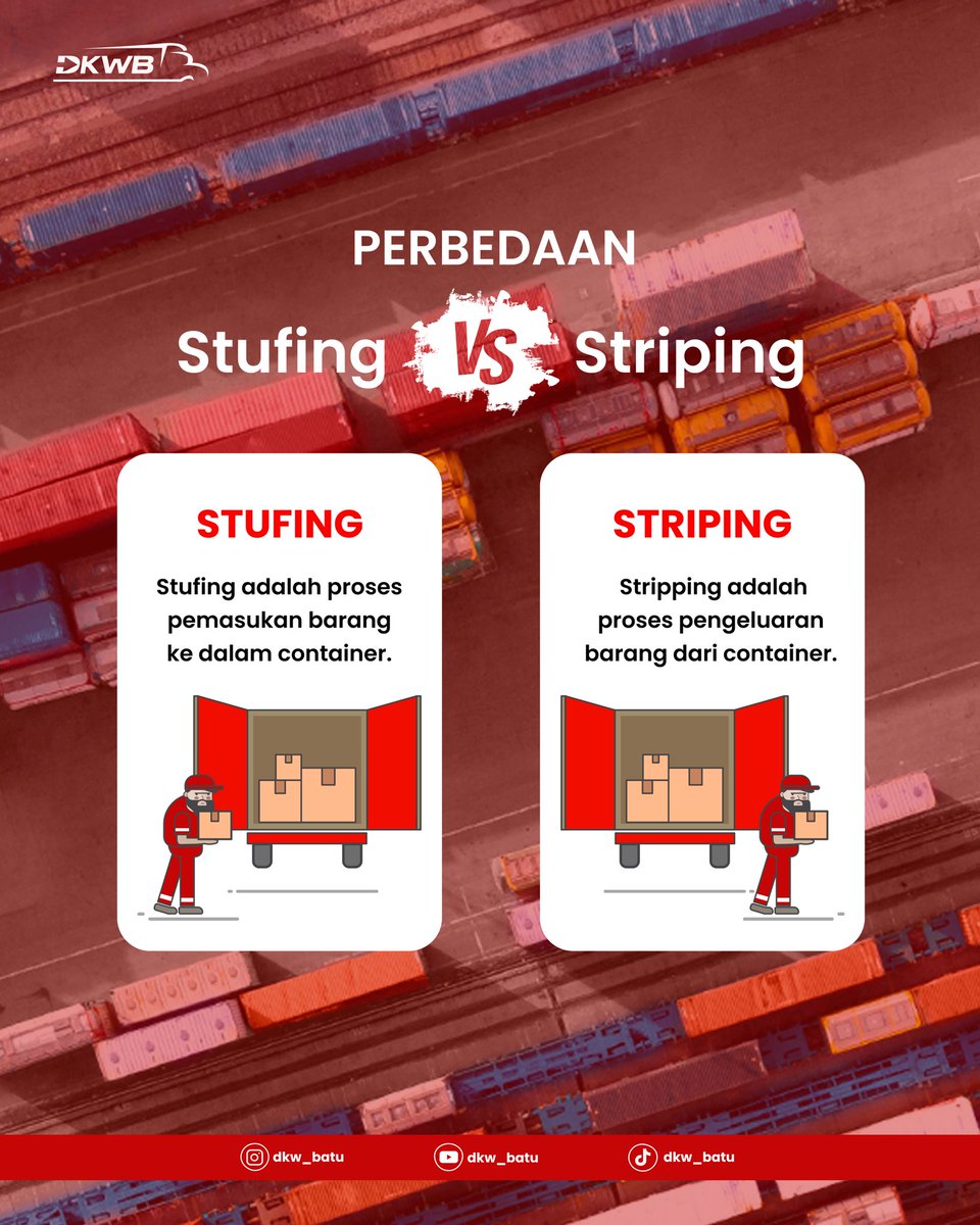PDkwb29997's tweet image. Yuk, kenali perbedaan stuffing dan stripping dalam dunia logistik! 🔍🚛 #DKWBFAST #DKWBSAFE #PengirimanAman #PengirimanCepat #LogistikIndonesia #DKWBEdu #Stuffing #Stripping