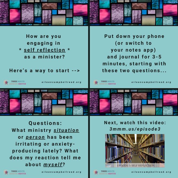 How are you engaging in self reflection these days? Try this practice, and join us in some #SelfReflectionpractice this week! 3mmm.us/episode3 

#clergylife #pastoralimagination