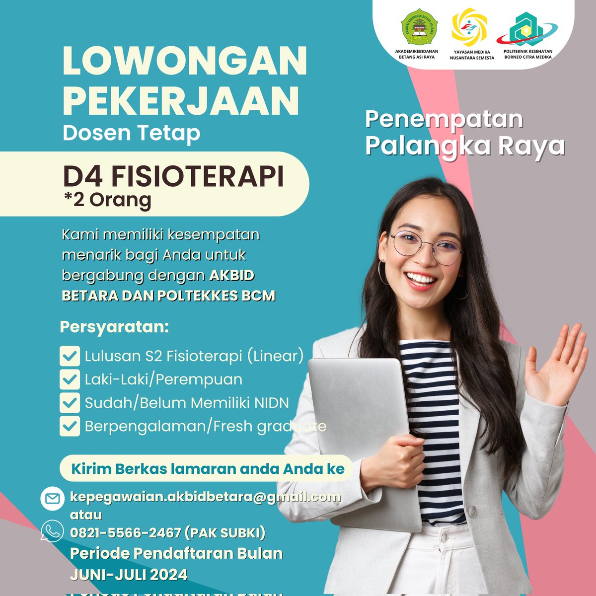 amin_subki's tweet photo. Lowongan kerja dosen tetap D3 FARMASI, D4 FISIOTERAPI DAN D4 ANALIS KESEHATAN.

PENEMPATAN PALANGKA RAYA
#farmasi #analiskesehatan #fisioterapi #dosen https://t.co/OrOsWuZ3vz