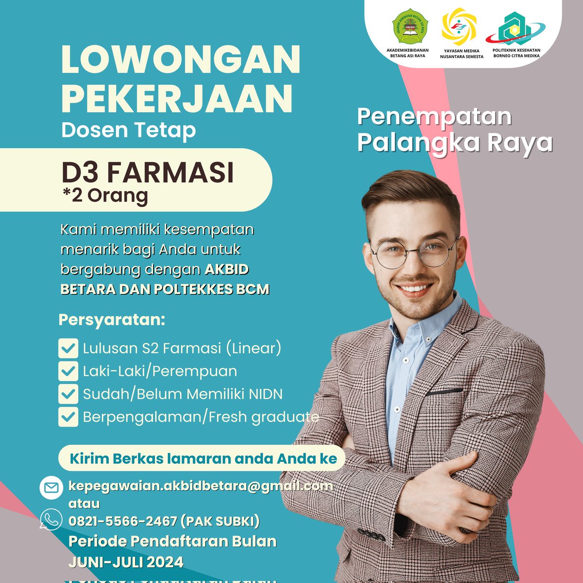 amin_subki's tweet photo. Lowongan kerja dosen tetap D3 FARMASI, D4 FISIOTERAPI DAN D4 ANALIS KESEHATAN.

PENEMPATAN PALANGKA RAYA
#farmasi #analiskesehatan #fisioterapi #dosen https://t.co/OrOsWuZ3vz