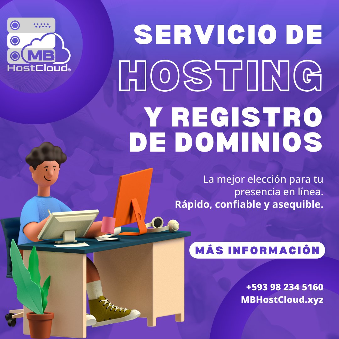 MarbustTech's tweet photo. ¿Necesitas Hosting &amp; Dominio para tu proyecto? 🌐 Somos MBHostCloud, con 5 años de experiencia y usuarios a nivel mundial. ¡Somos tu mejor solución! 💪✨
💻 https://t.co/GXFE0Awgmc
📲 +593982345160
#WebHosting #Dominio #MBHostCloud #Internet #SSLGratis https://t.co/r3Vm1timoM