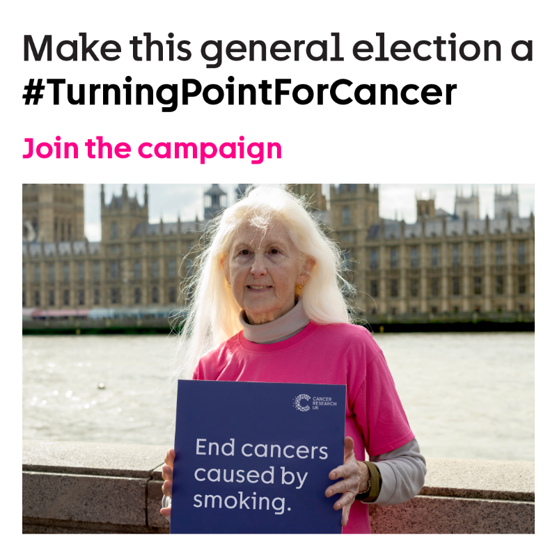CR_UK's tweet photo. The UK could avoid 34,000 deaths from cancer within a decade of the #GeneralElection, if the next UK Government takes urgent action to improve cancer outcomes.

Help us make this election a #TurningPointForCancer – Join our campaign 👇