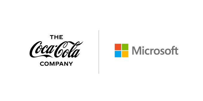 fake_microsoft's tweet photo. Proud to announce the brand new partnership between Coca-Cola and us. All for the development of the cloud and its AI Generative capabilities. On a select few Coka-Cola bottles their will be discount codes for all items on the store. https://t.co/6BLOUf2e27