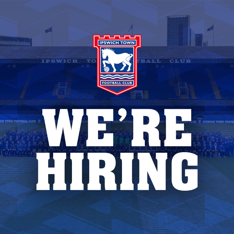 IpswichTown's tweet photo. 💼 The Club is currently recruiting for a host of roles:

✍️ Media &amp; Communications Executive.
🎥 Junior Media &amp; Content Executive.
🏟 Kiosks &amp; Bars Manager.
👩‍⚕️ Women's First-Team Physio.
🍴 Junior Chef.
⚽️ U21 Sports Scientist.
💻 IT Support Technician.

Full details. 👇