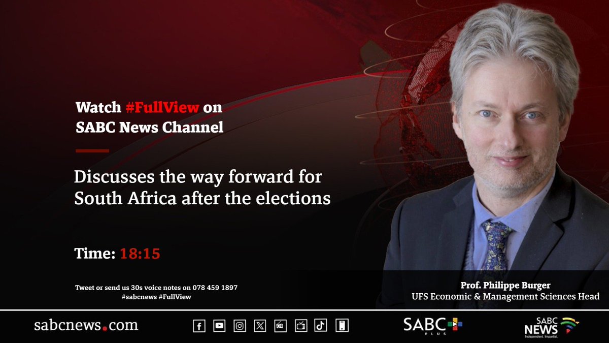 [COMING UP] On #FullView Prof. Philippe Burger, discusses the way forward for South Africa after the elections. #SABCNews