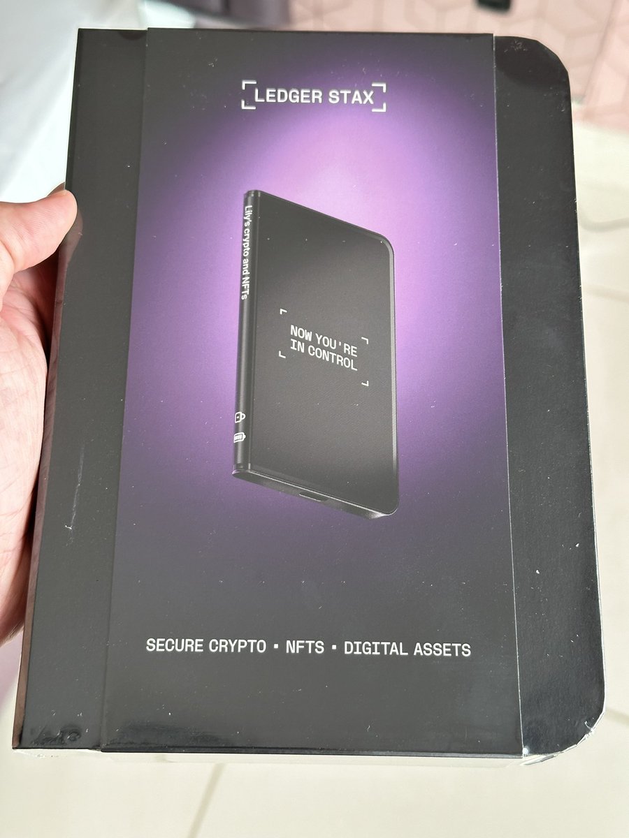 Finally received my <a href="/Ledger/">Ledger</a> Stax. Excited to unbox and set this up! #LedgerStax