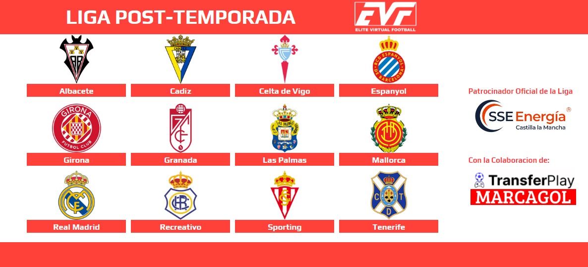 Elite Virtual Football (@official_evf) on Twitter photo 🏆EVF PRO Post-Temporada
⚽ PRESENTACIÓN
👕 <a href="/SSE_Energia/">SSE Energía Castilla La Mancha</a>
📱 @TransferPlay_es
🗞️ @MARCAGOL_EVF
@VSLRealMadridCF
<a href="/RCCELTAVSL/">REAL CLUB CELTA DE VIGO</a>
<a href="/GranadaCF_VSL/">Granada CF VSL</a>
@VSLRCDMallorca
@EspanyolVSL
<a href="/guaristiki11/">guaristiki11 9️⃣4️⃣</a>
<a href="/messennholer/">Mëssenn</a>
<a href="/Silver_Fox2020/">Erbetico_666</a>
@vslgirona 🏆EVF PRO Post-Temporada
⚽ PRESENTACIÓN
👕 <a href="/SSE_Energia/">SSE Energía Castilla La Mancha</a>
📱 @TransferPlay_es
🗞️ @MARCAGOL_EVF
@VSLRealMadridCF
<a href="/RCCELTAVSL/">REAL CLUB CELTA DE VIGO</a>
<a href="/GranadaCF_VSL/">Granada CF VSL</a>
@VSLRCDMallorca
@EspanyolVSL
<a href="/guaristiki11/">guaristiki11 9️⃣4️⃣</a>
<a href="/messennholer/">Mëssenn</a>
<a href="/Silver_Fox2020/">Erbetico_666</a>
@vslgirona