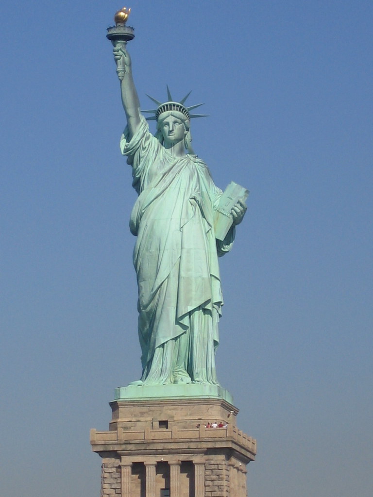 Did you know that the Statue of Liberty is sheathed in 31 tons of copper?  The oxidation of copper is what gives Lady Liberty her rich green patina.  In total, 62,000 lbs. of copper, 250,000 lbs. of steel, &amp; 54,000 lbs. of concrete were used to build the Statue of Liberty.