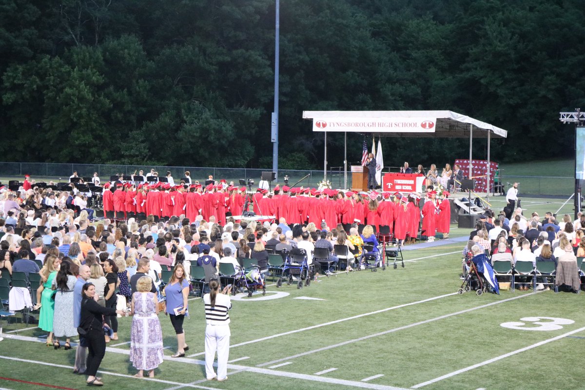 TyngsboroughPS's tweet photo. On Friday, the Class of 2024 walked across the stage and each received their diploma. Congratulations! In case you missed it, watch the full graduation video by clicking this link: 
https://t.co/iCjJLx9l6r #graduation2024 https://t.co/k9ChVn1l4J