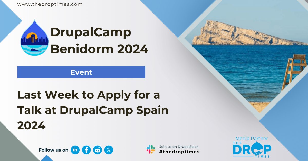 Last Week to Apply for a Talk at DrupalCamp Spain 2024 bit.ly/4aYa6ci <a href="/DrupalAED/">Asociación Drupal</a> <a href="/drupalcampspain/">DrupalCamp Spain</a>