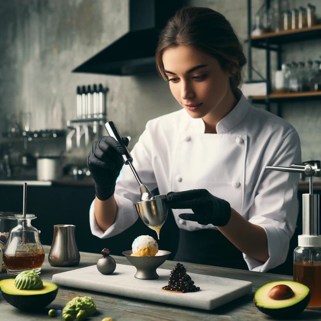 EmilyHerna32169's tweet image. Experimenting with molecular ice cream – flavors like avocado and balsamic reduction. Creamy, unexpected, and delicious. 🍦🧪 #IceCreamInnovation #SFChef #FoodScience
