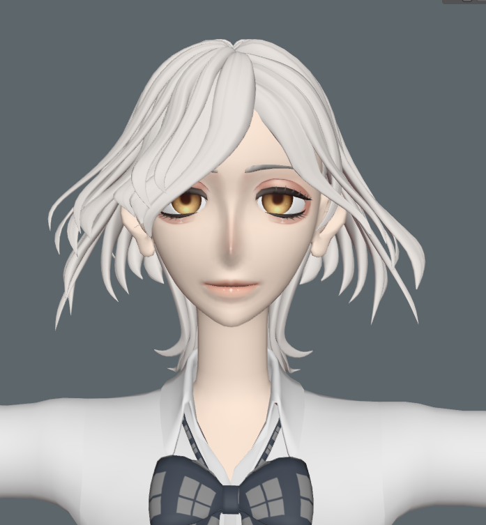 annie_e11a's tweet photo. 髪の毛のウェイト確認用にボーンを動かしてたら、某復讐者みたいになってちょっと笑ってる https://t.co/v9ZSD2QtfG