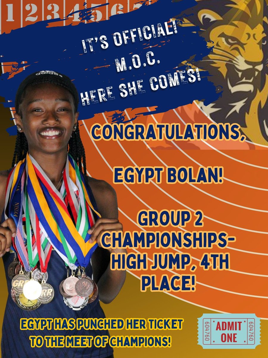 Sophomore, Egypt Bolan has secured her ticket to the Meet of Champions for High Jump!!!! 

Egypt will compete at Pennsauken High School this Wednesday! 

Congratulations to Egypt, her family, her high jump coach, Kimesha Speller, and coaching staff!