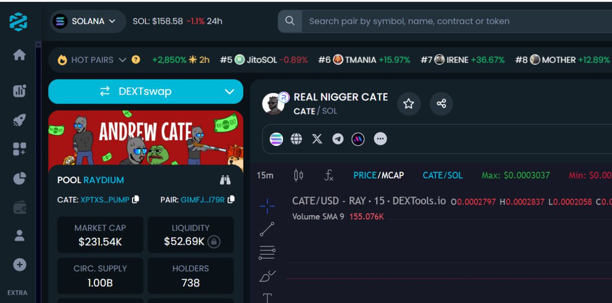catesoll's tweet photo. Dextools updated ✅ https://t.co/hibU94zmIY