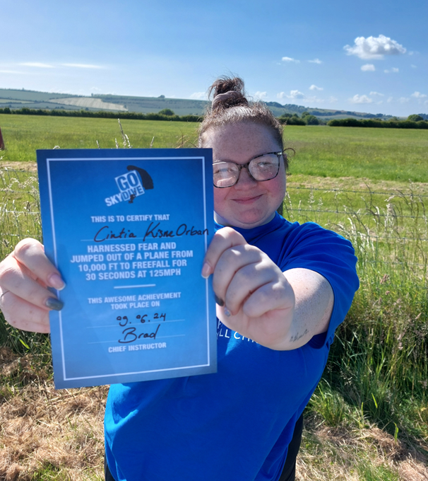healthcodeltd's tweet photo. Congratulations Cintia for taking part in the skydive, supporting @RainbowTrustCC, our charity partner. Rainbow Trust helps children with serious health conditions enjoy their childhood and to support their families.

#Healthcode https://t.co/ZXhE5NxLk9