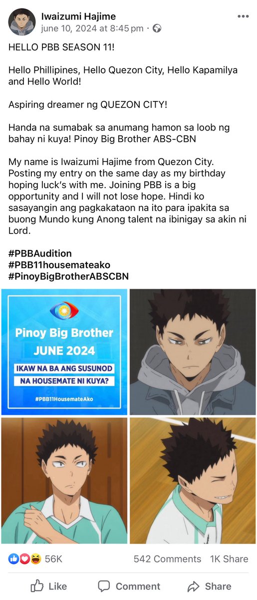 tsumugal's tweet photo. #iwaoi pbb audition ni birthday boy, iwaizumi hajime

(1/3) https://t.co/QbuHf1RJZx