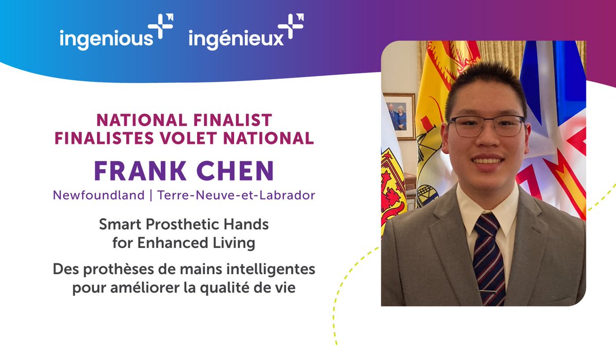 Meet the Newfoundland 2024+ Ingenious+ National Finalist!  

The smart prosthetic hands with 3D–printed backbone fingers can mimic a human hand, enhancing the lives of people with partially lost fingers. #IngeniousPlus
