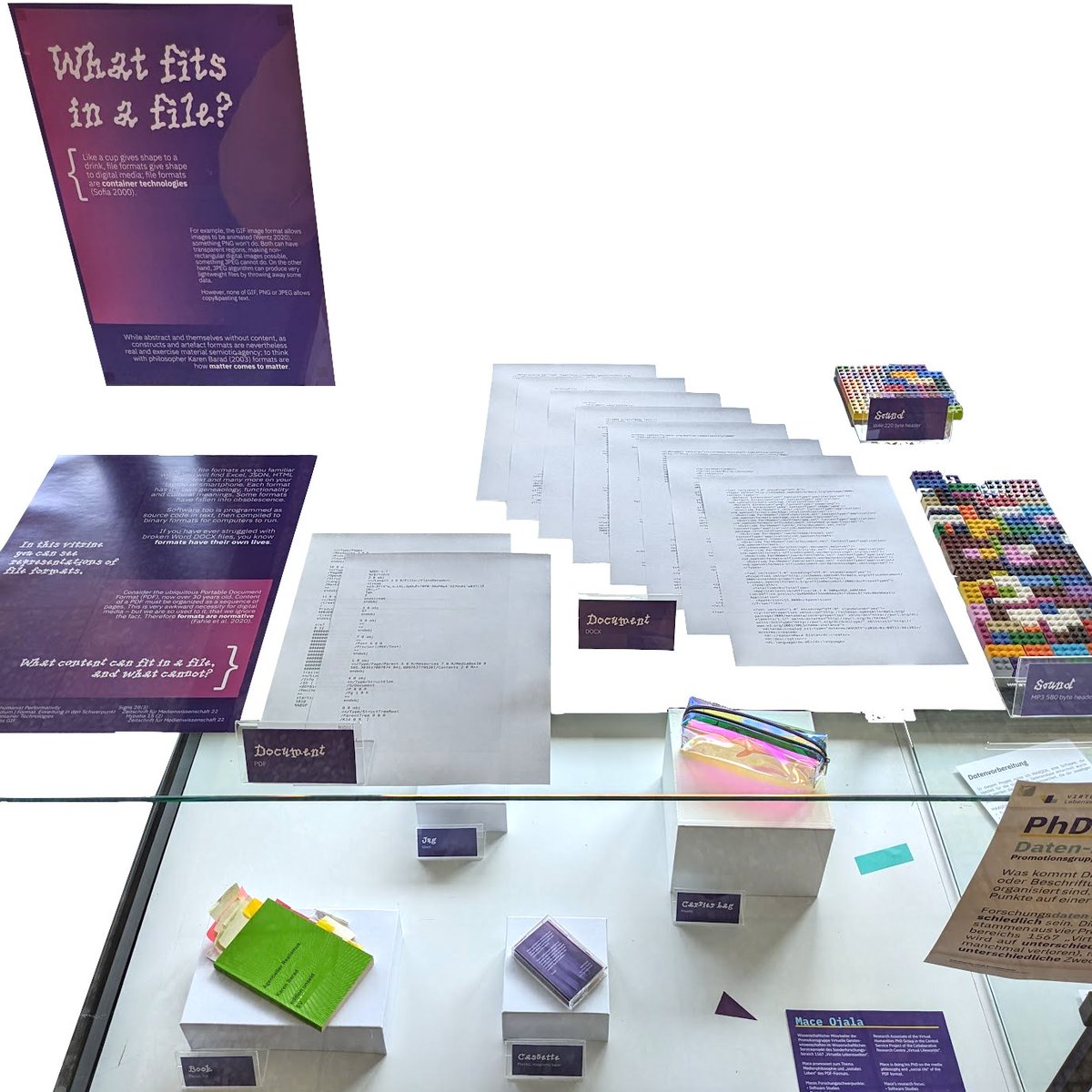 Mace โPDF is a feeling ๐โ Ojala (@xmacex) on Twitter photo We designed, researched, curated and built an #exhibition with colleagues from <a href="/SFB1567/">SFB 1567 Virtuelle Lebenswelten</a> about data in #Humanities research. Check it out on the ground floor of GB at <a href="/ruhrunibochum/">Ruhr-Universitรคt Bochum</a>. My section is about files as container technologies and asks "what fits in a file?" ๐๏ธ #curation We designed, researched, curated and built an #exhibition with colleagues from <a href="/SFB1567/">SFB 1567 Virtuelle Lebenswelten</a> about data in #Humanities research. Check it out on the ground floor of GB at <a href="/ruhrunibochum/">Ruhr-Universitรคt Bochum</a>. My section is about files as container technologies and asks "what fits in a file?" ๐๏ธ #curation