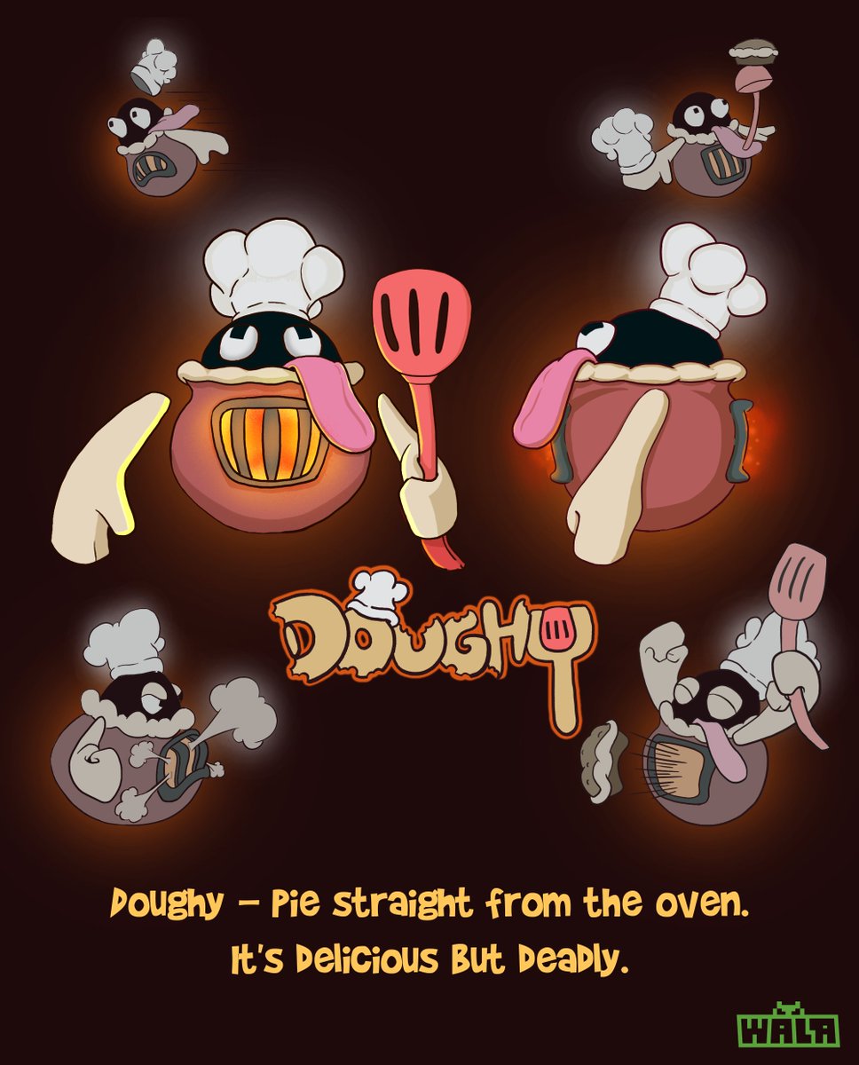SpookABooGame's tweet photo. Meet #Doughy, the ghostly chef! It stuffs you silly & makes you bulge! Who knew eating pies could be a nightmare too! 🥧 🎮👻
#SpookABoo #PieProblems #GamingFun #GhostlyGiggles #spooky #conceptart #gameart #gameartist #indiegame #indiegamedev #gamingcommunity #gamedev #couchcoop https://t.co/w8U16EhaLz