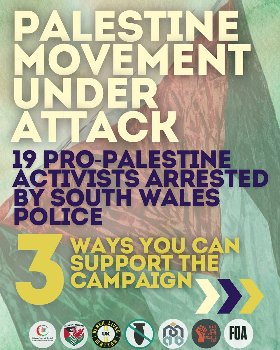 BLMCardiff's tweet photo. 3 WAYS 🫵 CAN SUPPORT OUR CAMPAIGN! 🚨

1. Sign our petition (link in bio!)
2. Add your organisation's name to our statement 
3. Donate to the legal fees fundraiser 

We must defend our movement. We CANNOT allow the establishment to criminalise us. https://t.co/zpLM6kL3IY