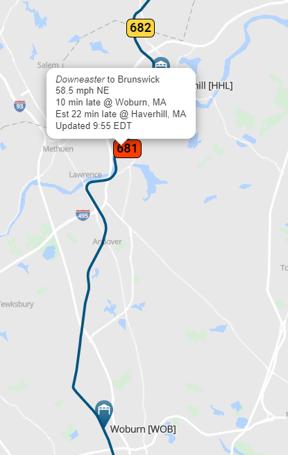 AmtrakStatus's tweet image. "Train 681 Downeaster is currently travelling approximately 22 minutes late. #Amtrak #Downeaster #Train681 🚆" "Track Your Train 🚂 #TrainRealTime Stay on top of your journey with real-time updates x.com/AmtrakStatus