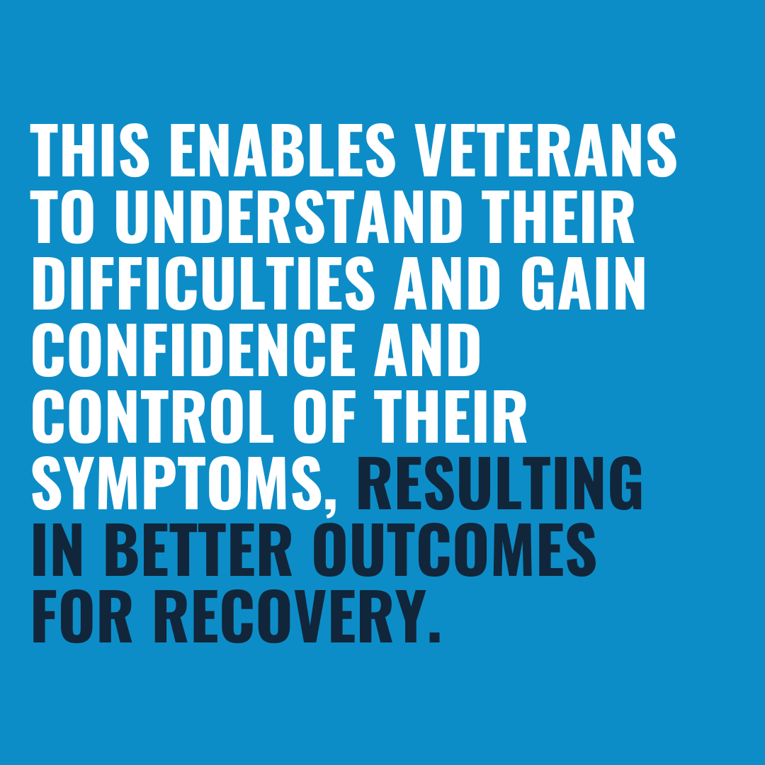 CombatStress's tweet photo. Some veterans with complex mental health conditions such as post-traumatic stress disorder (PTSD) may find it difficult to recognise their symptoms and difficulties as responses to trauma.

We know from our own research that providing knowledge about PTSD helps veterans make sense of their difficulties and gather their own understanding of the condition throughout their treatment journey.

At Combat Stress, our expert clinicians implement psychoeducation at the beginning of a veteran’s treatment to help them develop understanding of their condition, including symptoms, effects and treatment options. This knowledge acts as a helpful framework where veterans can understand their difficulties, enabling them to gain confidence and control of their symptoms, and resulting in better outcomes for recovery.

Click here to learn more about our specialist support: https://t.co/UaZ2yS8yaO

#psychoeducation